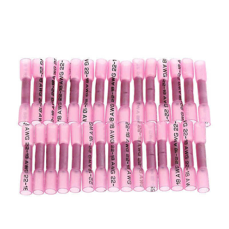 50pcs Heat Shrink Crimp Butt Electrical Wire Splice Terminal Connectors Kit