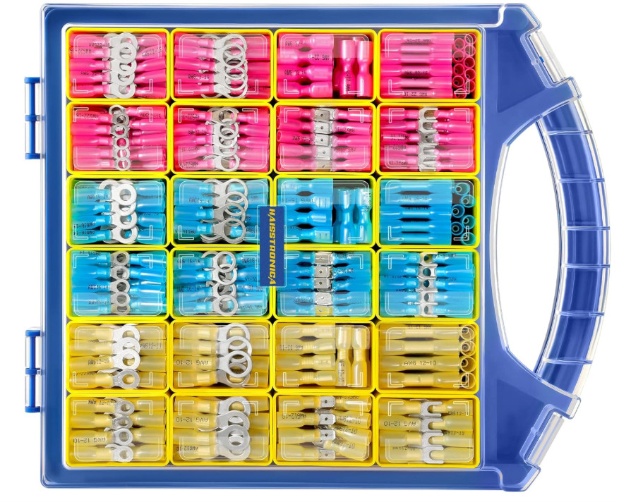 Kit de 620 conectores eléctricos termorretráctiles de calidad marina, compatible