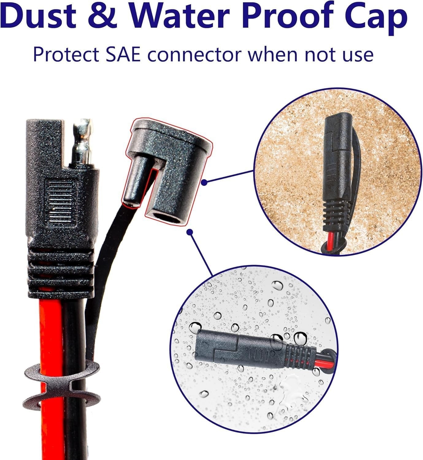 10AWG 3.3FT Charger Cable, SAE to O Ring Terminal Quick Disconnect Harness, 2…