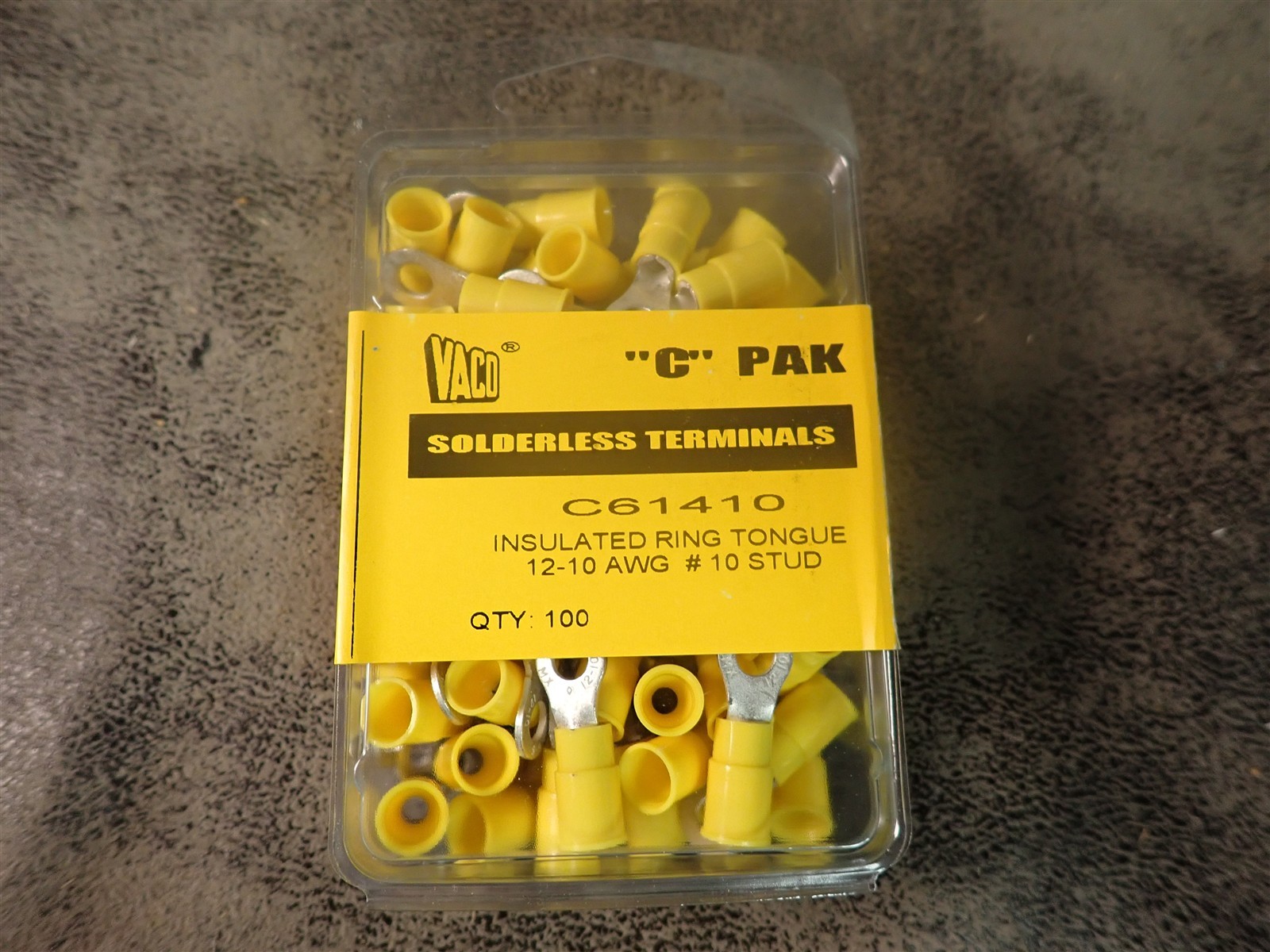 Klein/Vaco C61410 Insulated Ring Terminals 12-10 AWG, 5-100 Packs 500 Total G56