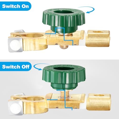 Car Battery Disconnect Switch 6V 1V4V Top Post – Green 2 Green 2PCS 12 Volts