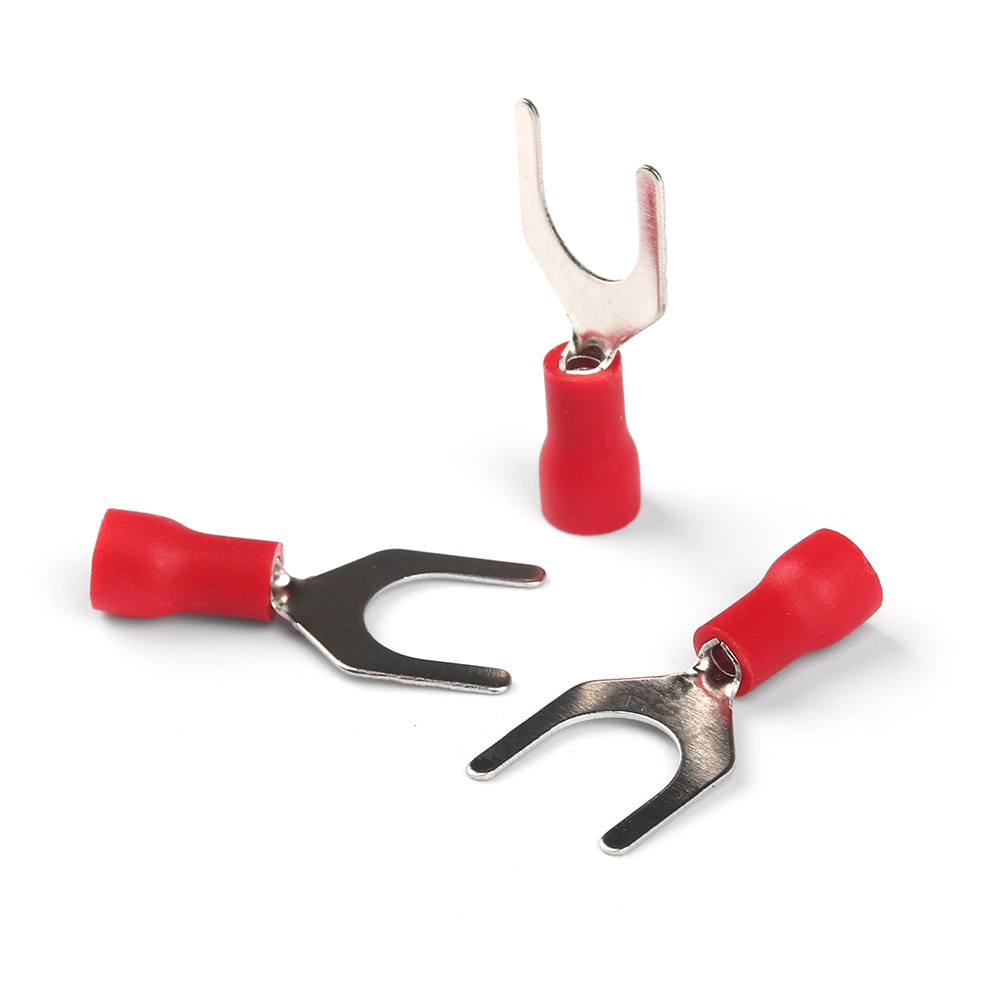 50/100PCS 5/16″ Red Fork Spade Terminal 22-16 AWG Wire Electrical Connector US