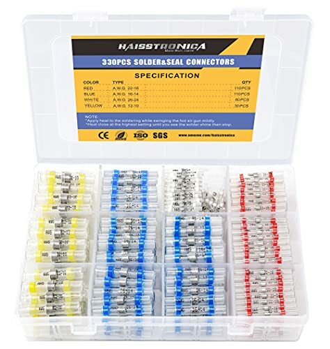 330pcs Solder Seal Wire Connectors Marine Grade Heat Shrink Wire Connectorsheat