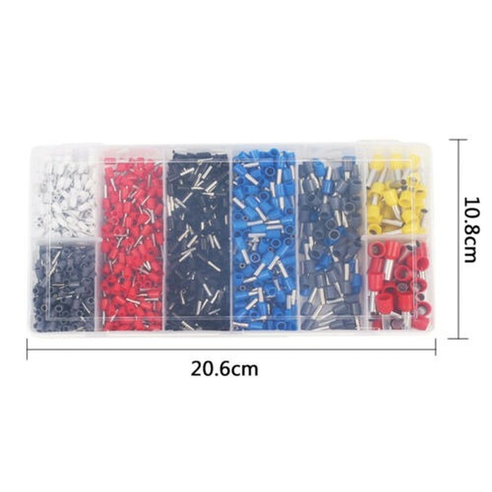 1200PCS Connectors Cord Wire Crimp Cable Pin End Bootlace Ferrule Terminals Kit