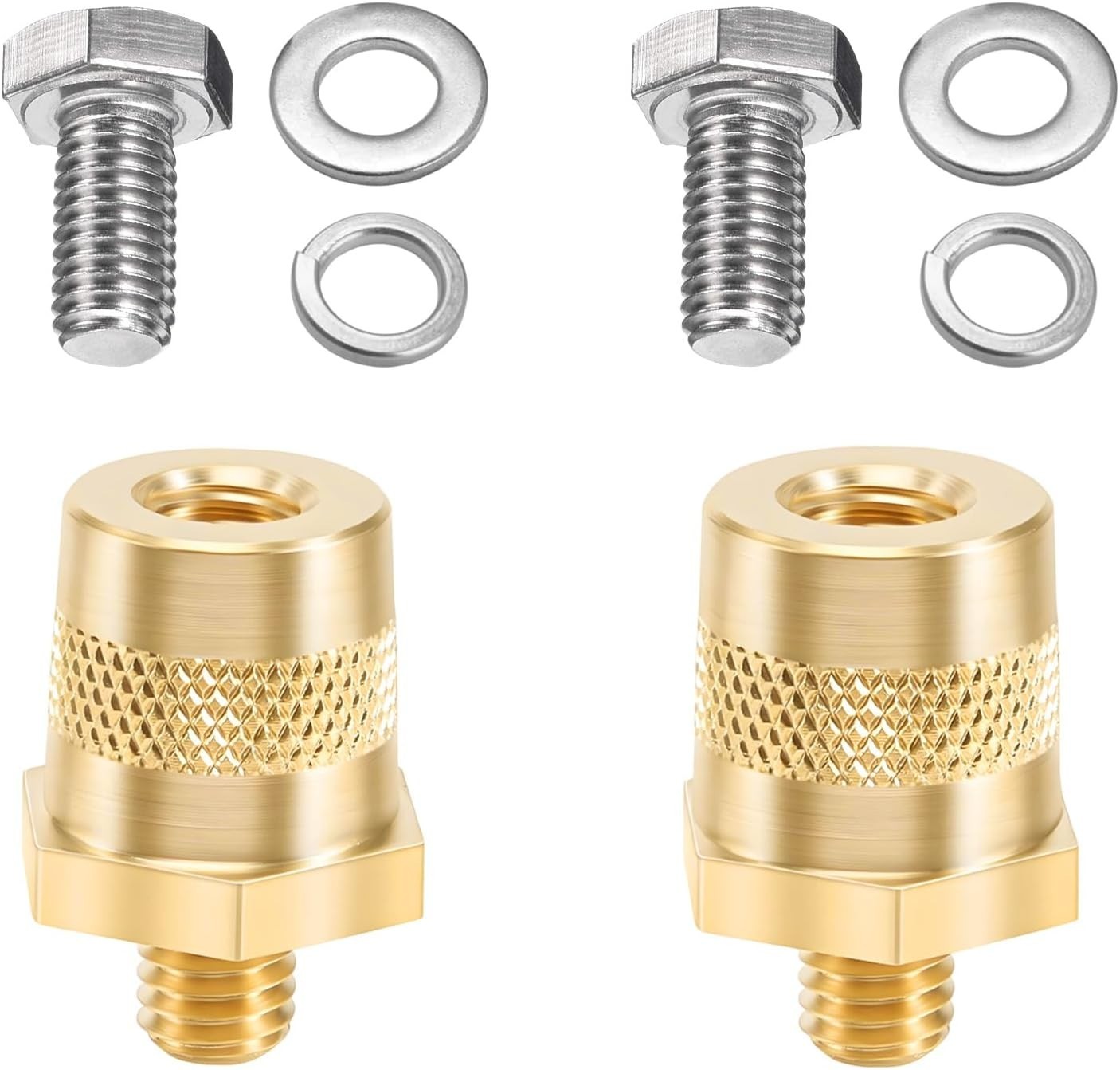 Ampper M8 Thread Male Brass Battery Terminal Charging Posts – Pack of 2