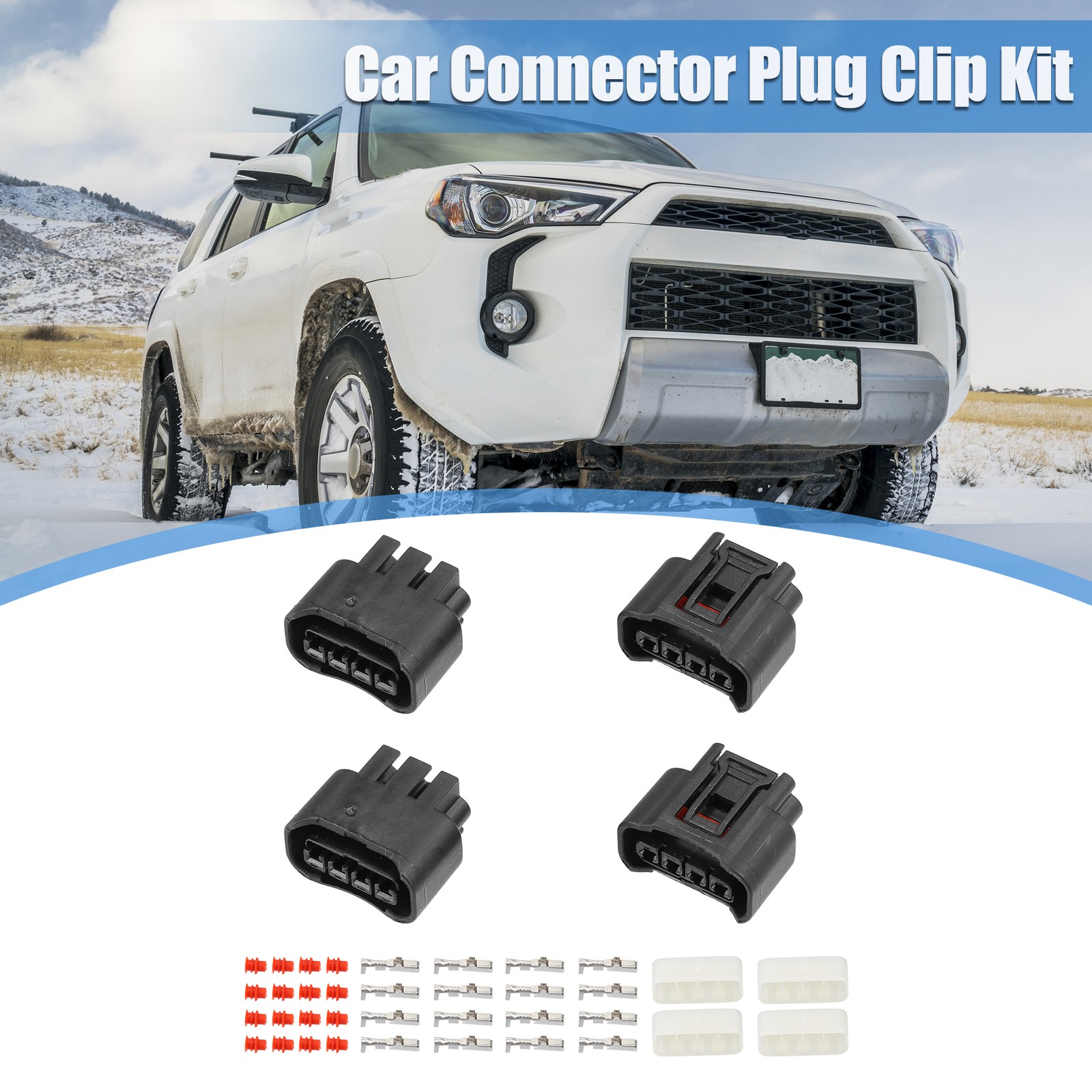 4 Set 4 Pin No.9098011885 Ignition Coil Connector Adapter Plug Kit for Scion