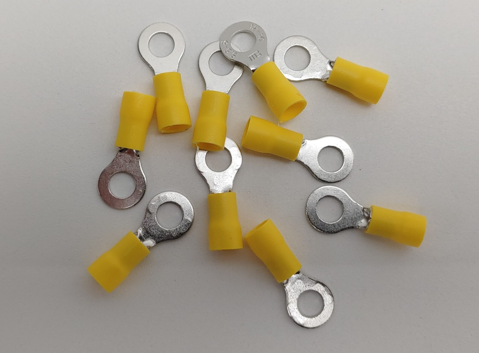 10x 12-10 AWG 1/4″ Ring Loop Terminal Wiring Wire Crimp On Insulated End PVC .25