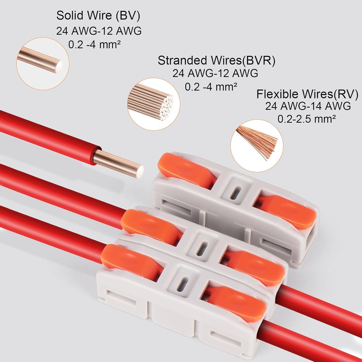 60PCS AVARBUVO Lever Wire Connectors, Mini Quick Connectors Push-in, 1 in 1 Out