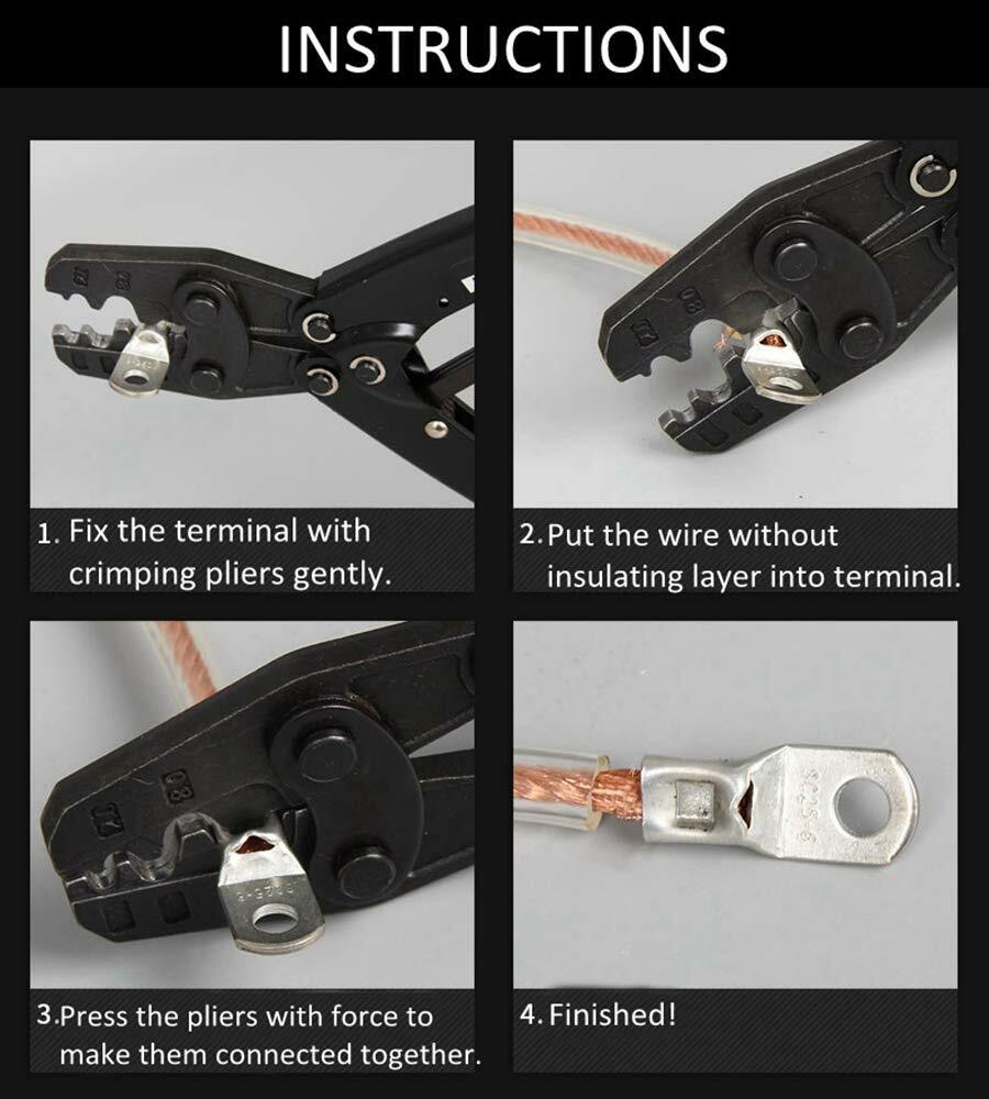 140PCS Copper Wire Ring Terminal Lug SC Battery Welding Bare Connectors Set Kits