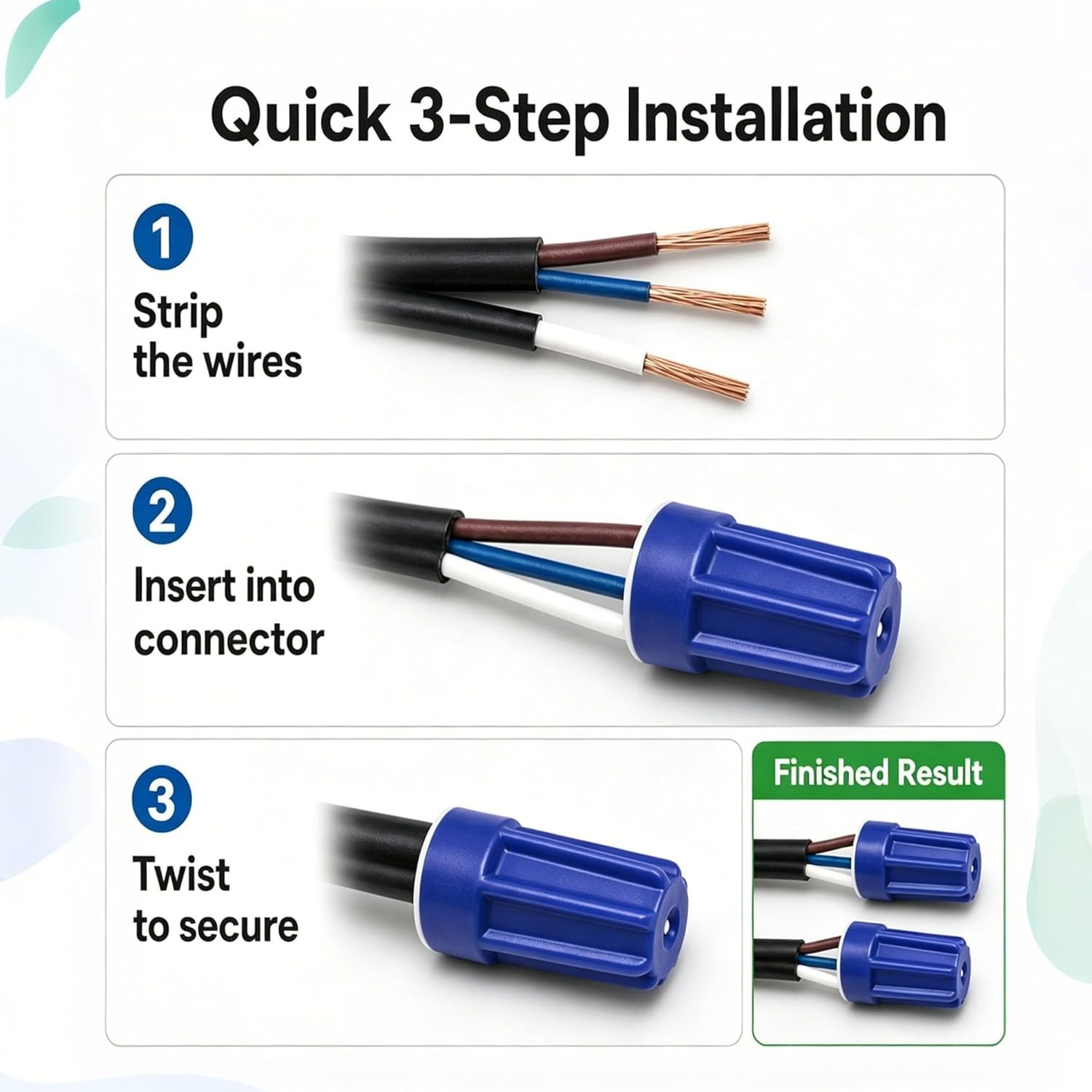 Wire Connectors Kit Waterproof Easy Outdoor Seal Elec Easy Twist On Applicati…