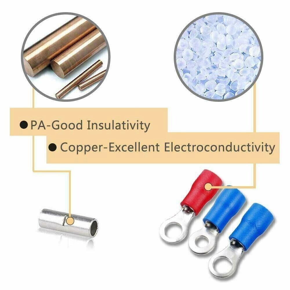 Assorted Insulated Electrical Wire Terminals Crimp Connectors Spade Kit US