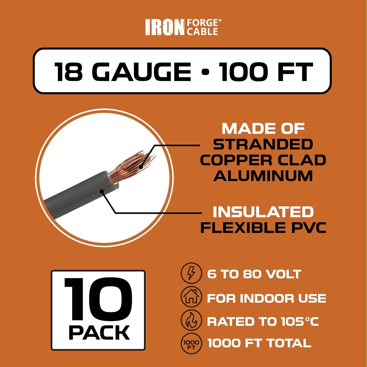 18 Gauge Primary Automotive Wire Assortment Pack – 10 Roll Bulk – 18 AWG Auto