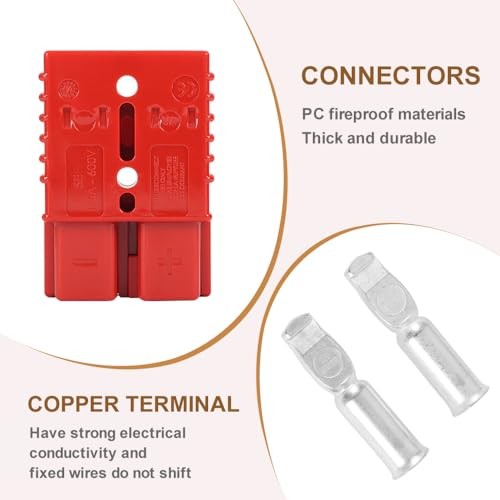 Red 600V Quick Connector for 350A 600V Battery – 2PC Red