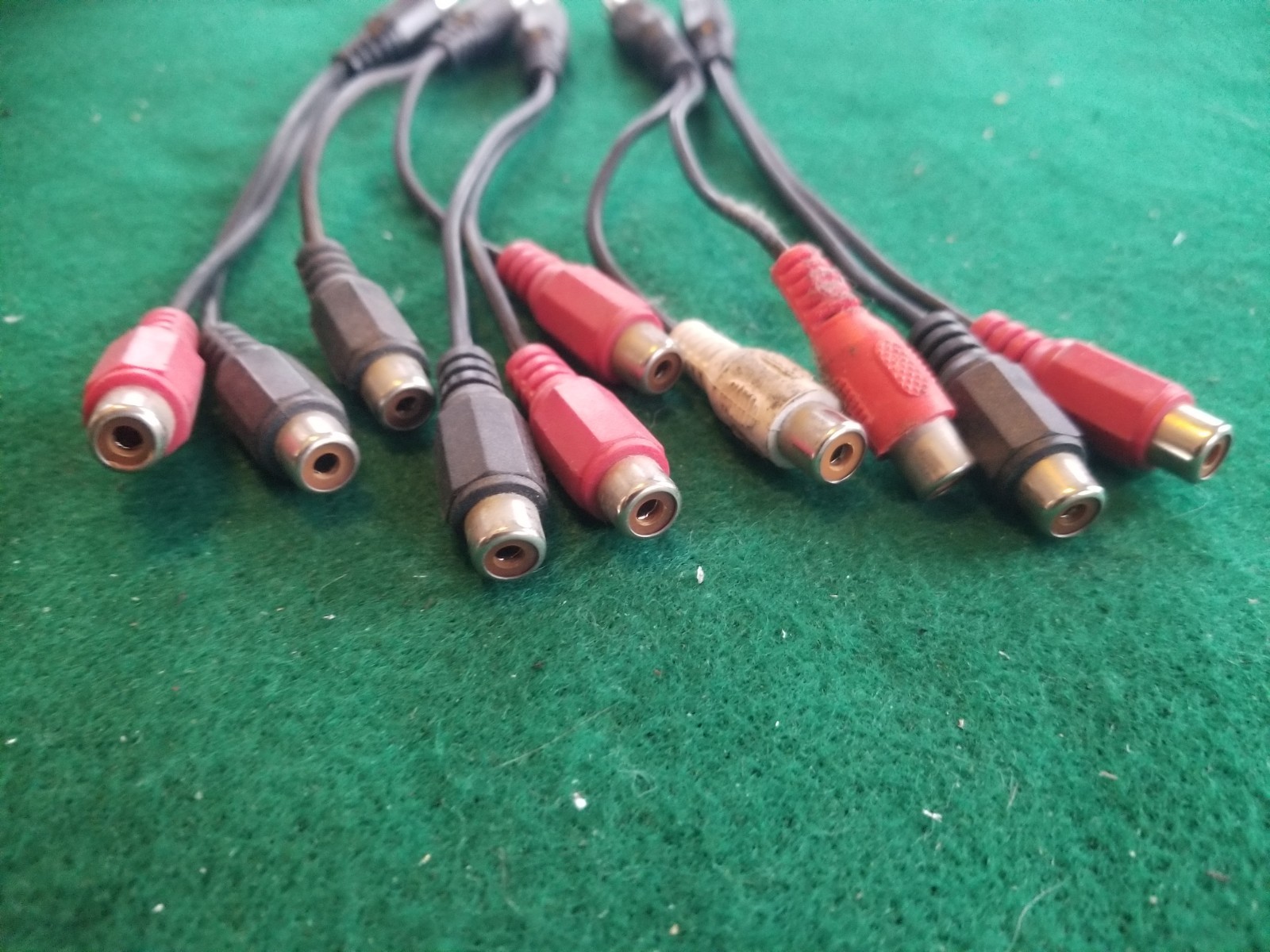 5 pcs Vintage RCA Male split 2 RCA Female Y cable 7 inches long Made In USA
