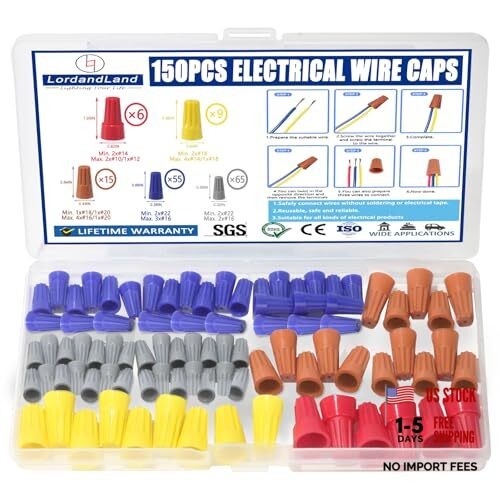 PCS Electrical Wire Caps Wire Connectors Nuts Kit, Insulating Insert Twist 150
