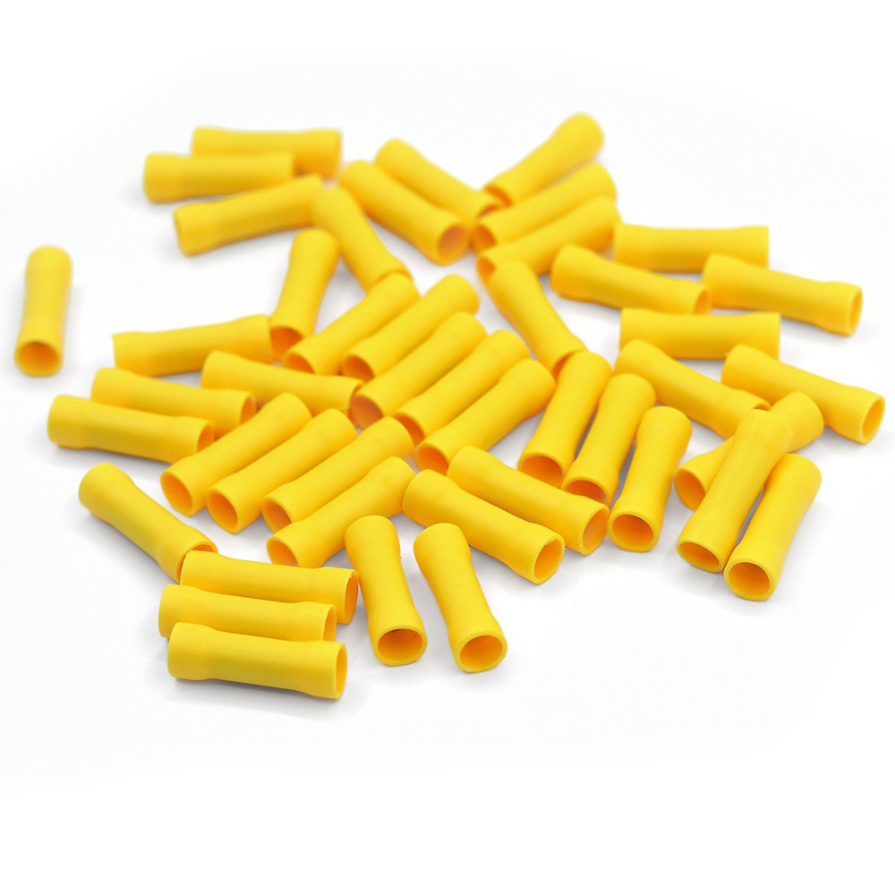 Insulated Butt Connectors 12-10 AWG Electrical Wire Crimp Terminals Yellow USA