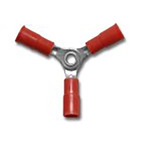 Vinyl Insulated Red 3-Way Wire Terminal Connector 22-18 Gauge – 100 Pack