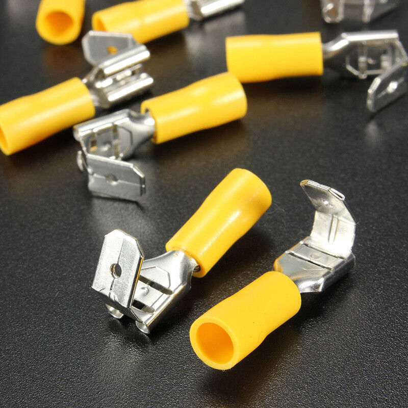 75pcs Insulated 6.3mm Piggyback Spade Crimp Terminal Connectors Assorted 1/4″