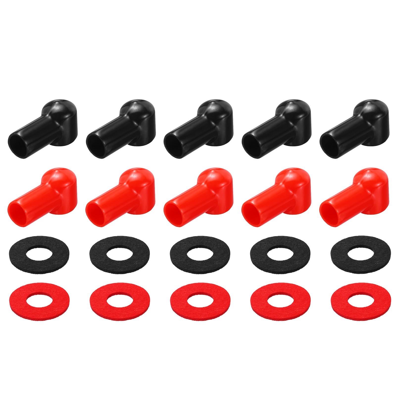 Battery Terminal Cover, 10 Pcs Battery Black Red L15-20-49mm