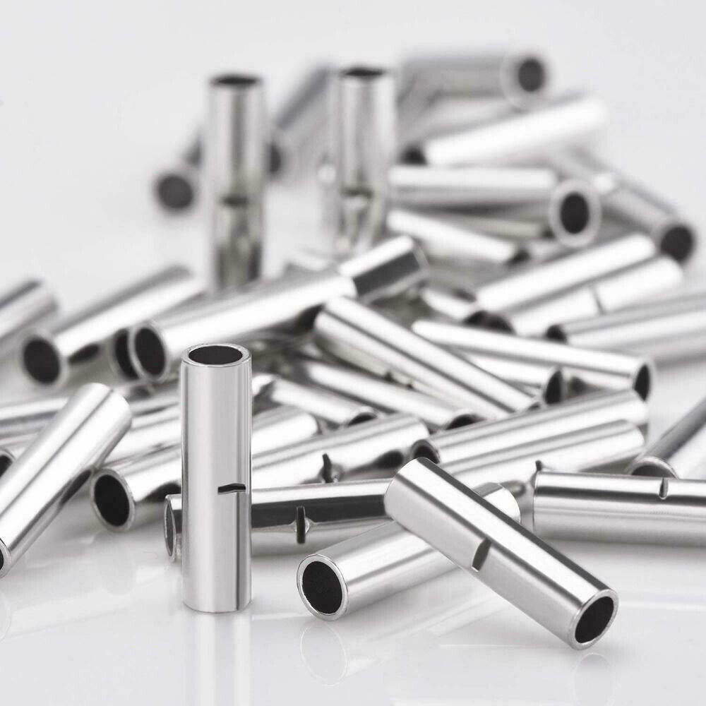 Tinned Copper 10-22AWG Non-Insulated Seamless Butt Connector 100/300PCS