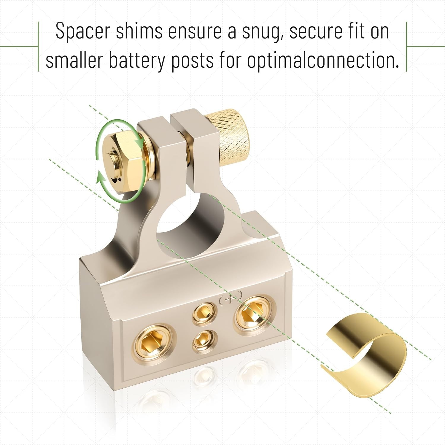 Battery Terminal Connectors, 0/2/4/6/8/10 AWG Terminals, Car Batter (4 Pack)