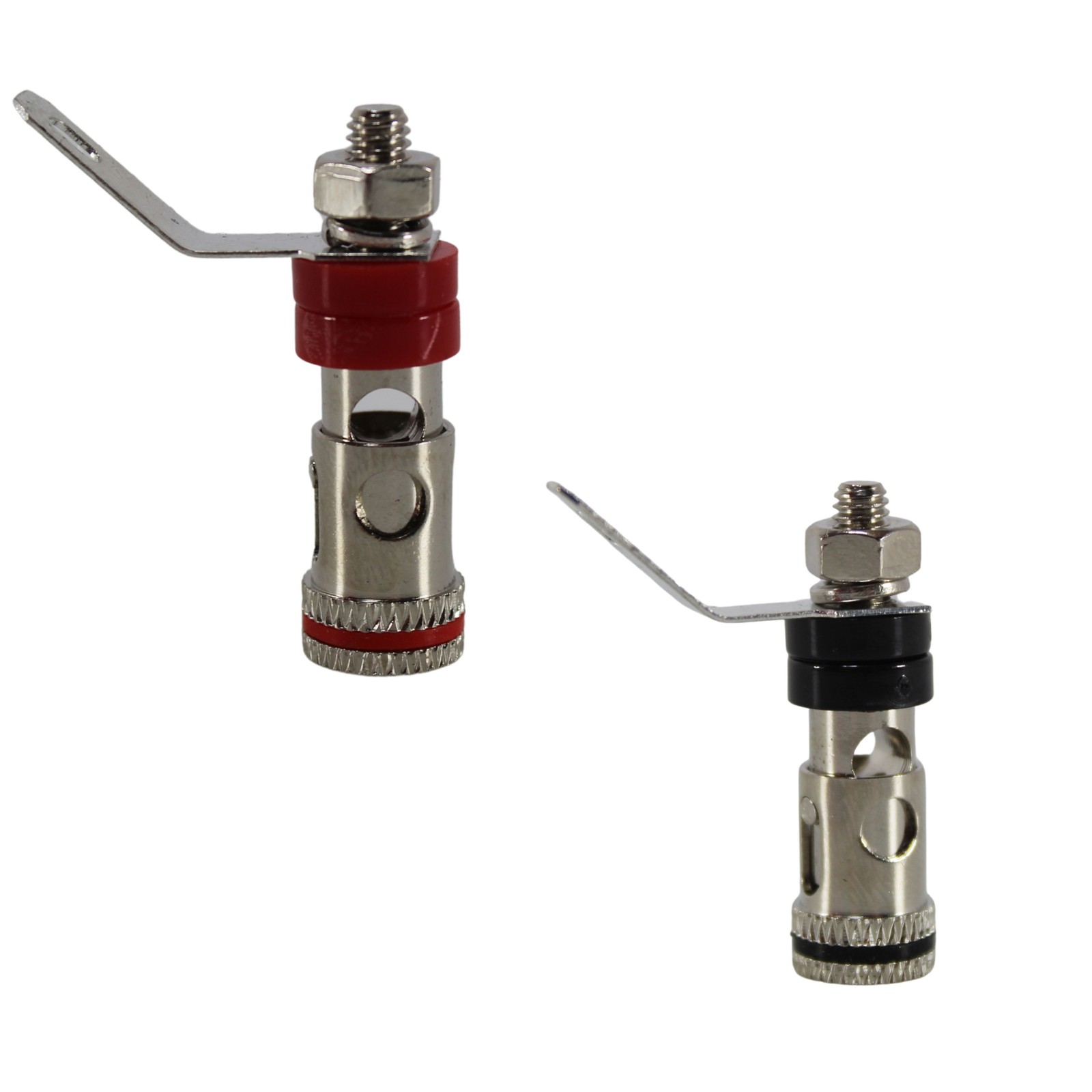 12 Gauge Brass/Nickel Plated Negative/Positive (Black/Red) Push Terminals