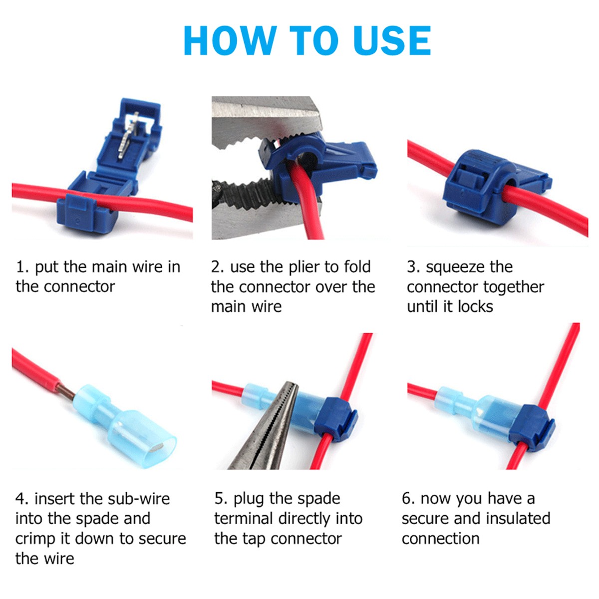 60/480Pcs T-Tap Wire Connector Quick Electrical Snap Splice Lock Crimp Terminals