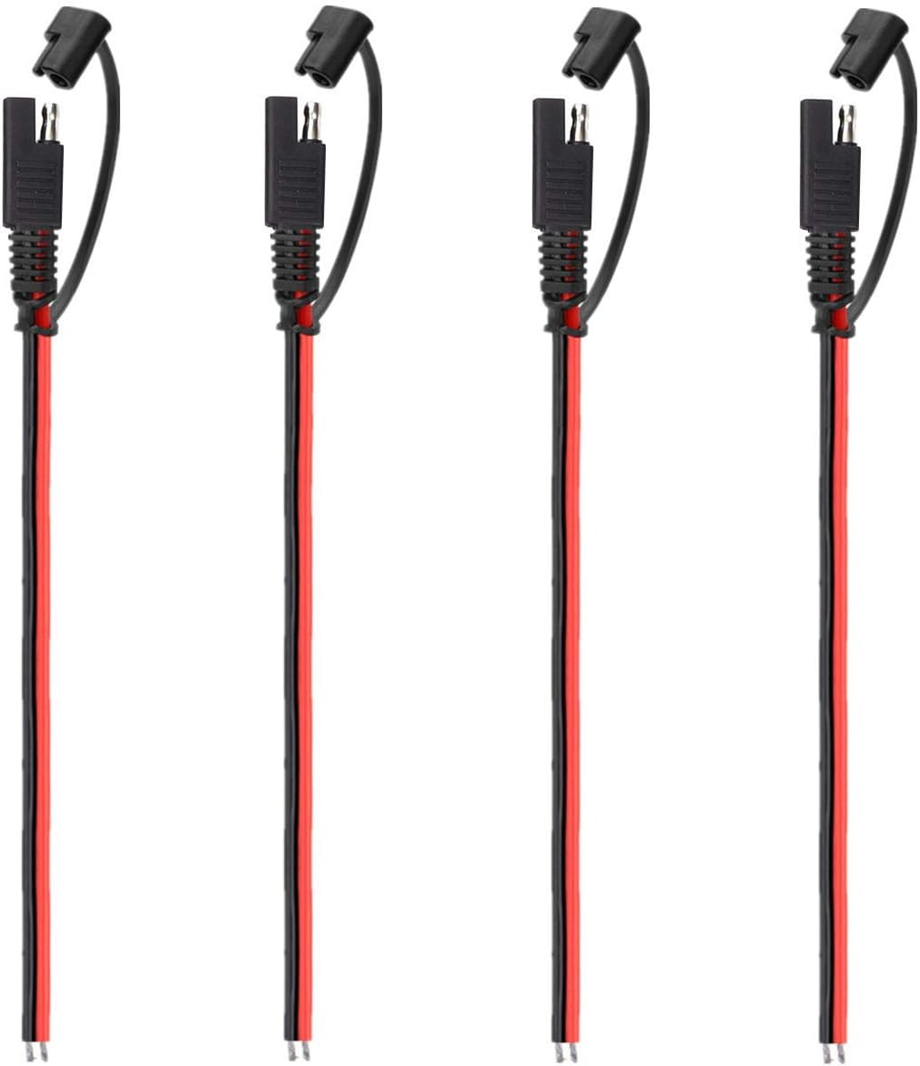 4 PC12V SAE Quick Disconnect Extension Cable with DC Connection Cord Plug 1 Foot