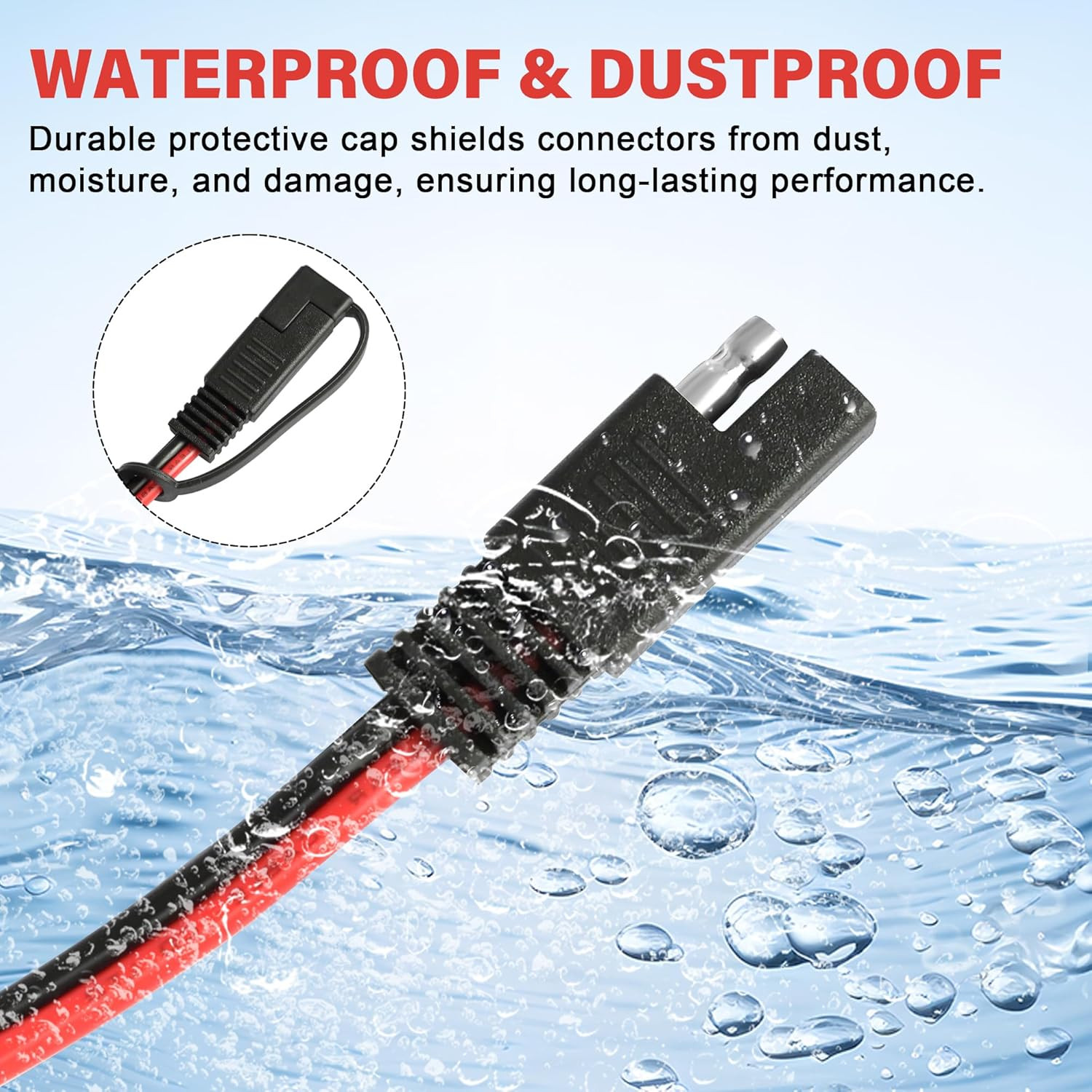SAE Battery Alligator Clips Wire Harness with On/Off Switch 7.9Ft/2.4M 16AWG, 12
