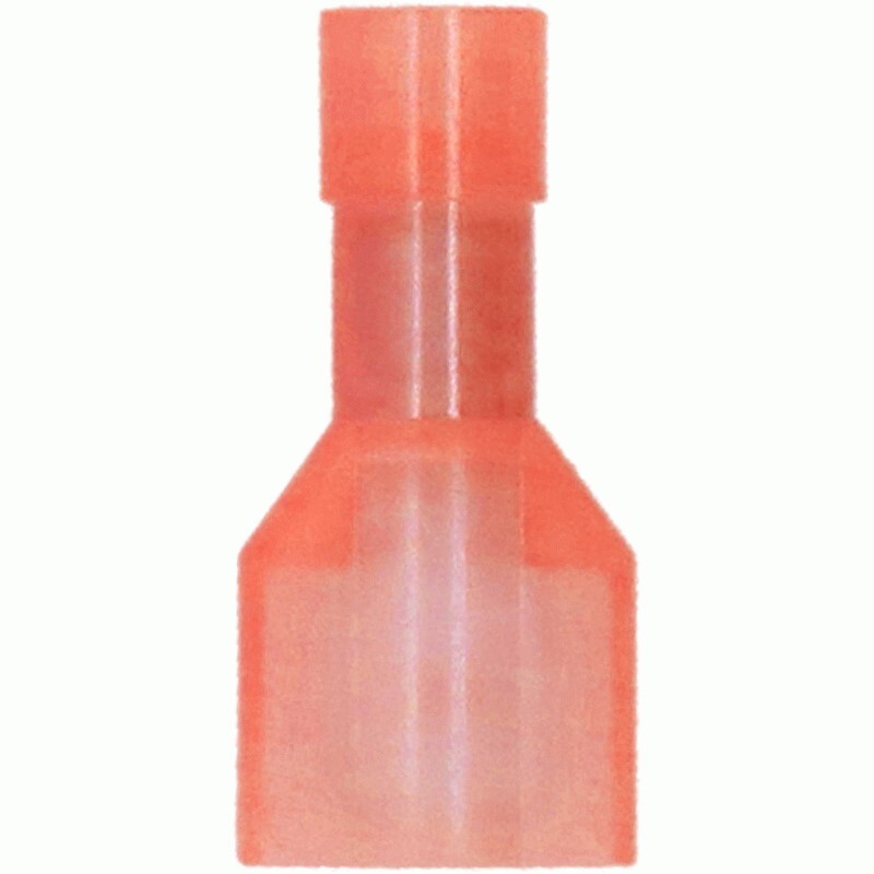 INSTALL BAY RNMD250F / RED Nylon Male Quick Disconnect 22-18 Gauge .250 / 100PK