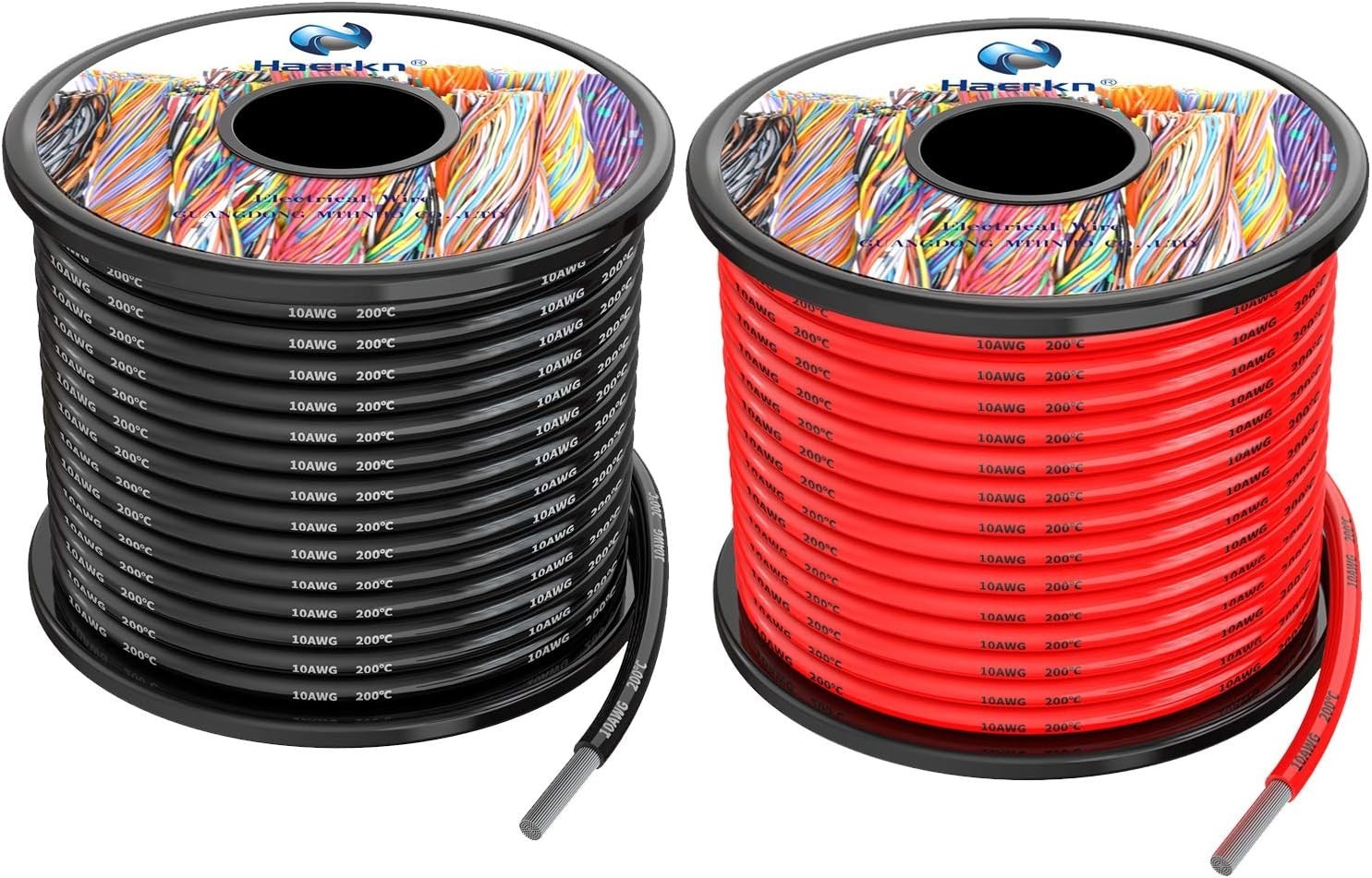 10 AWG Silicone Wire Cables 50ft – 600V 1050 Strands