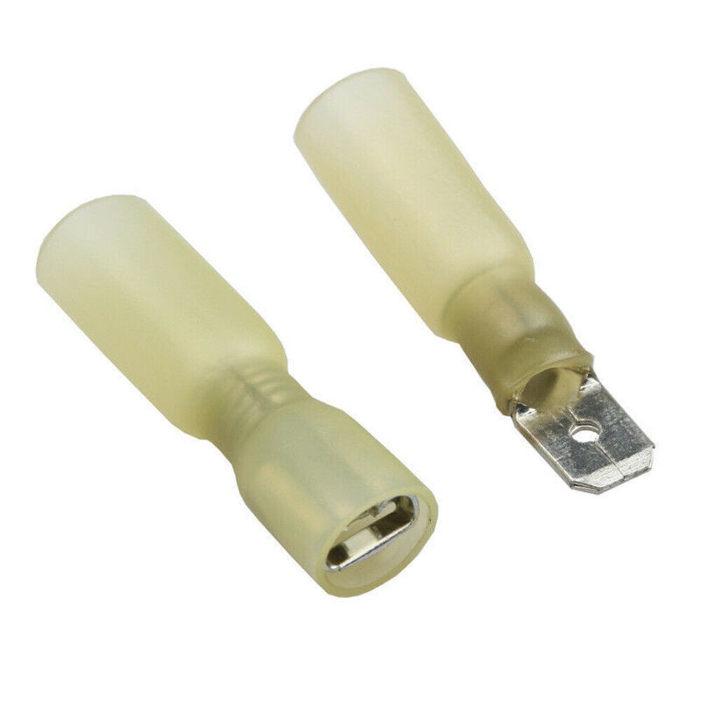 Waterproof Yellow Spade Female/Male Heat Shrink Wire Connector Terminal 10-12AWG