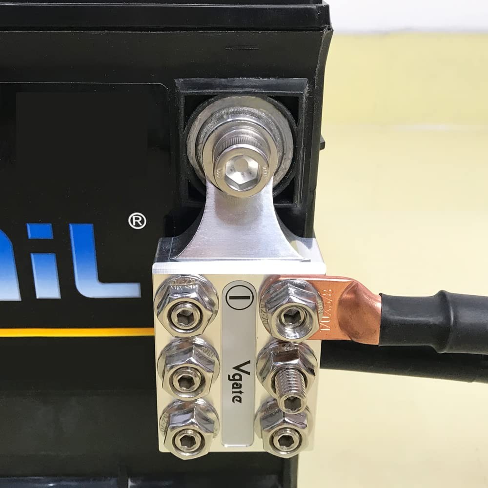 Vgate 12-Way Post Terminal Distribution Block Bus Bar, 8AWG up to 4/0XL AWG G…