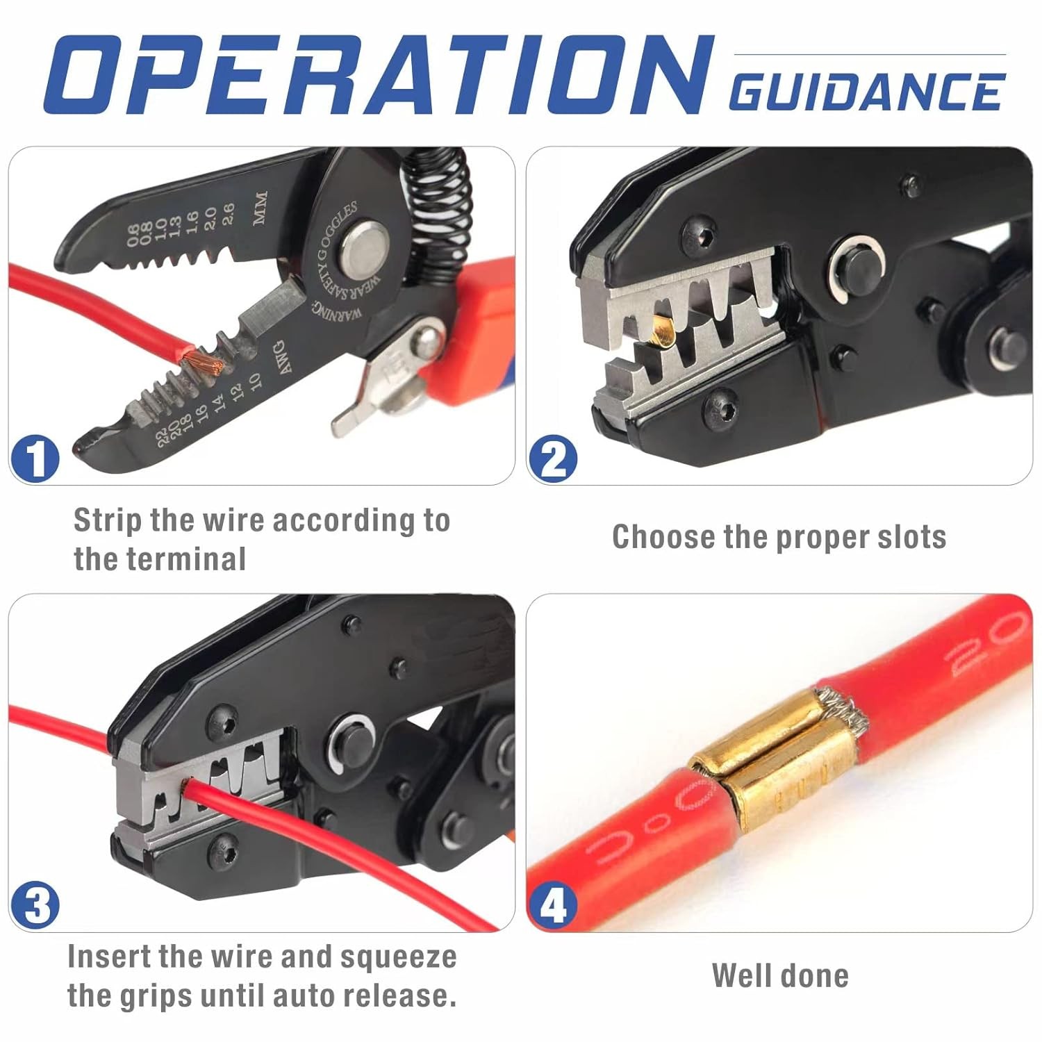 500Pcs U Shape Copper Terminals Crimp Kit – Non-Insulated Assortment Cable Wire
