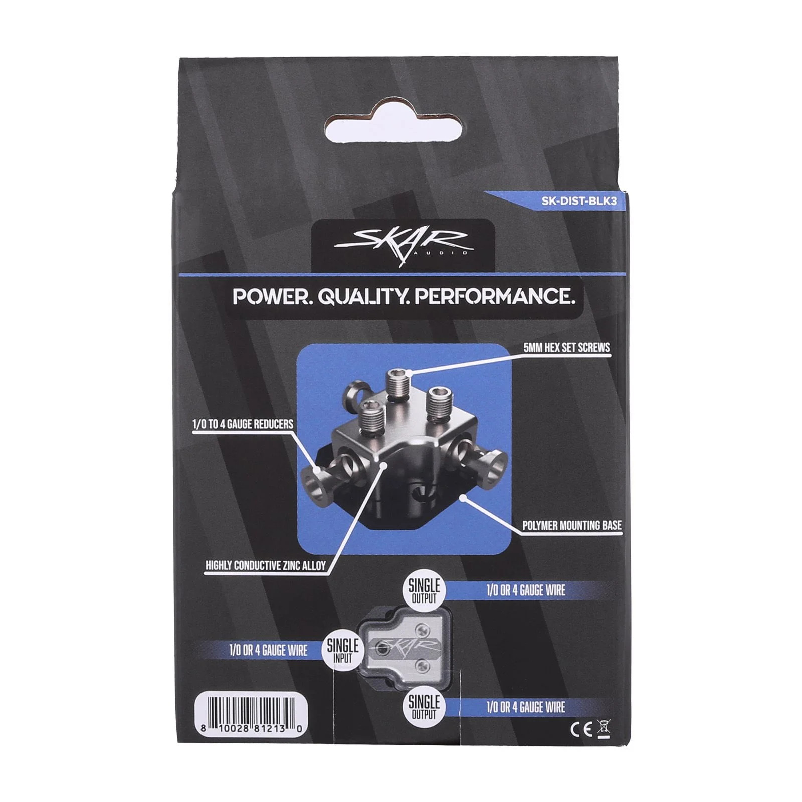 NEW SKAR AUDIO X1 0/4 GA INPUT TO X2 0/4 GA OUTPUTS DISTRIBUTION BLOCK