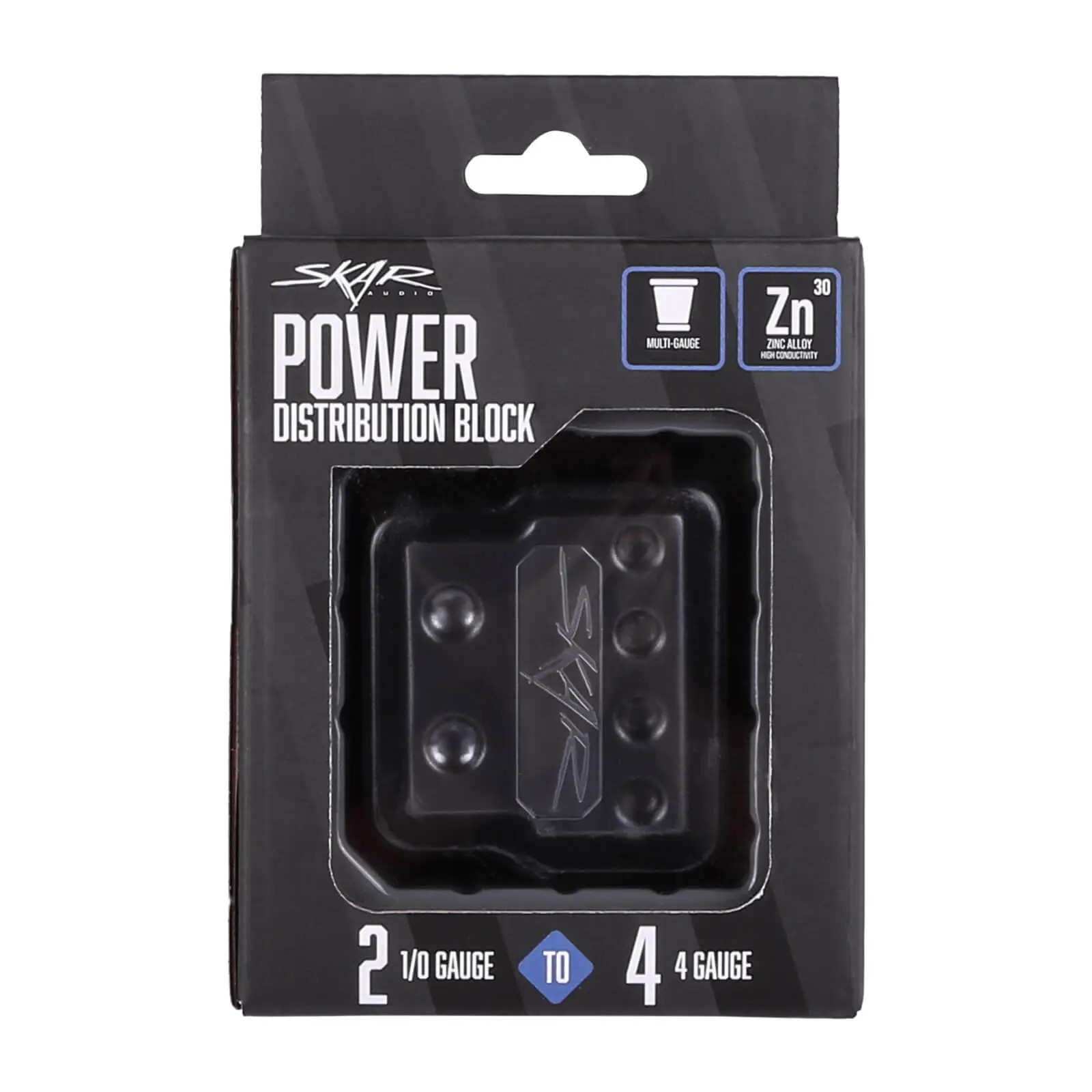 NEW SKAR AUDIO X2 1/0 GA INPUT TO X4 4 GA OUT DISTRIBUTION BLOCK | SK-DIST-BLK4