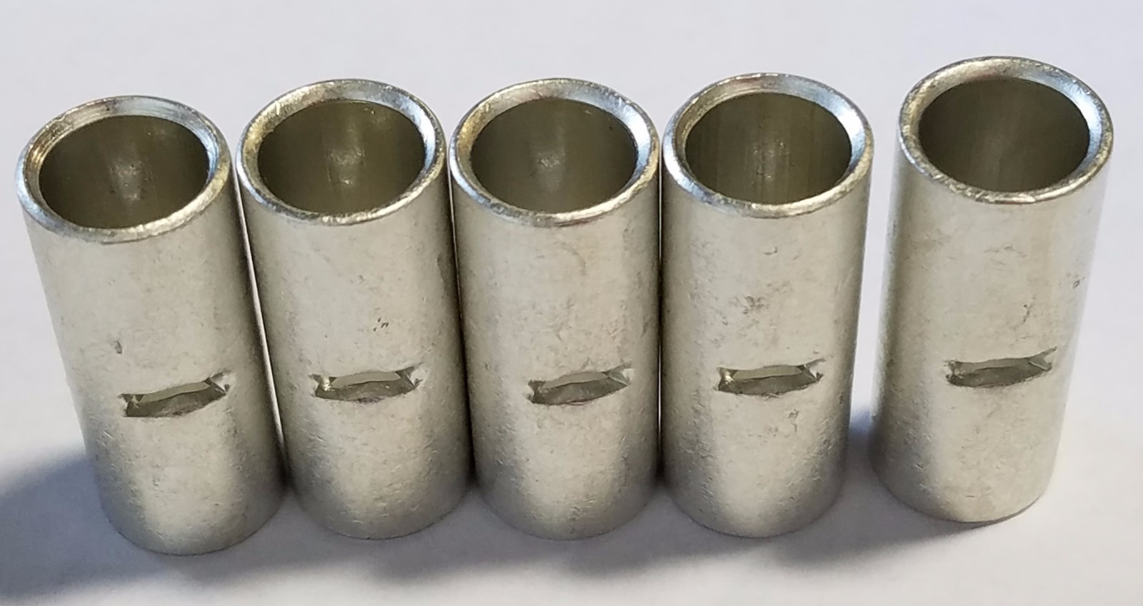 2 GAUGE TINNED COPPER BUTT CONNECTOR 5 PK CRIMP TERMINAL AWG BATTERY SPLICE