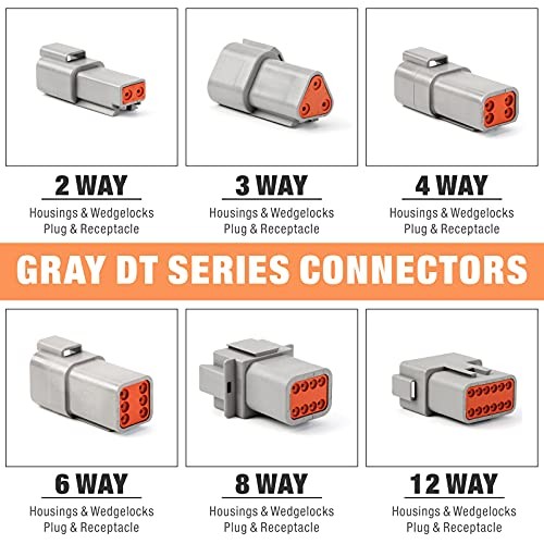 Deutsch DT Series Connector Assortment, Size 16 2,3,4,6,8,12 PIN(2 Pairs)