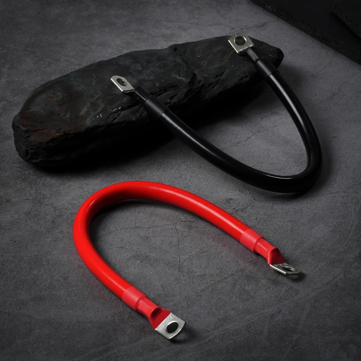 2 AWG Battery Cable 2 Pcs, Battery Cables with M8 Ring Terminals, Marine Batt…