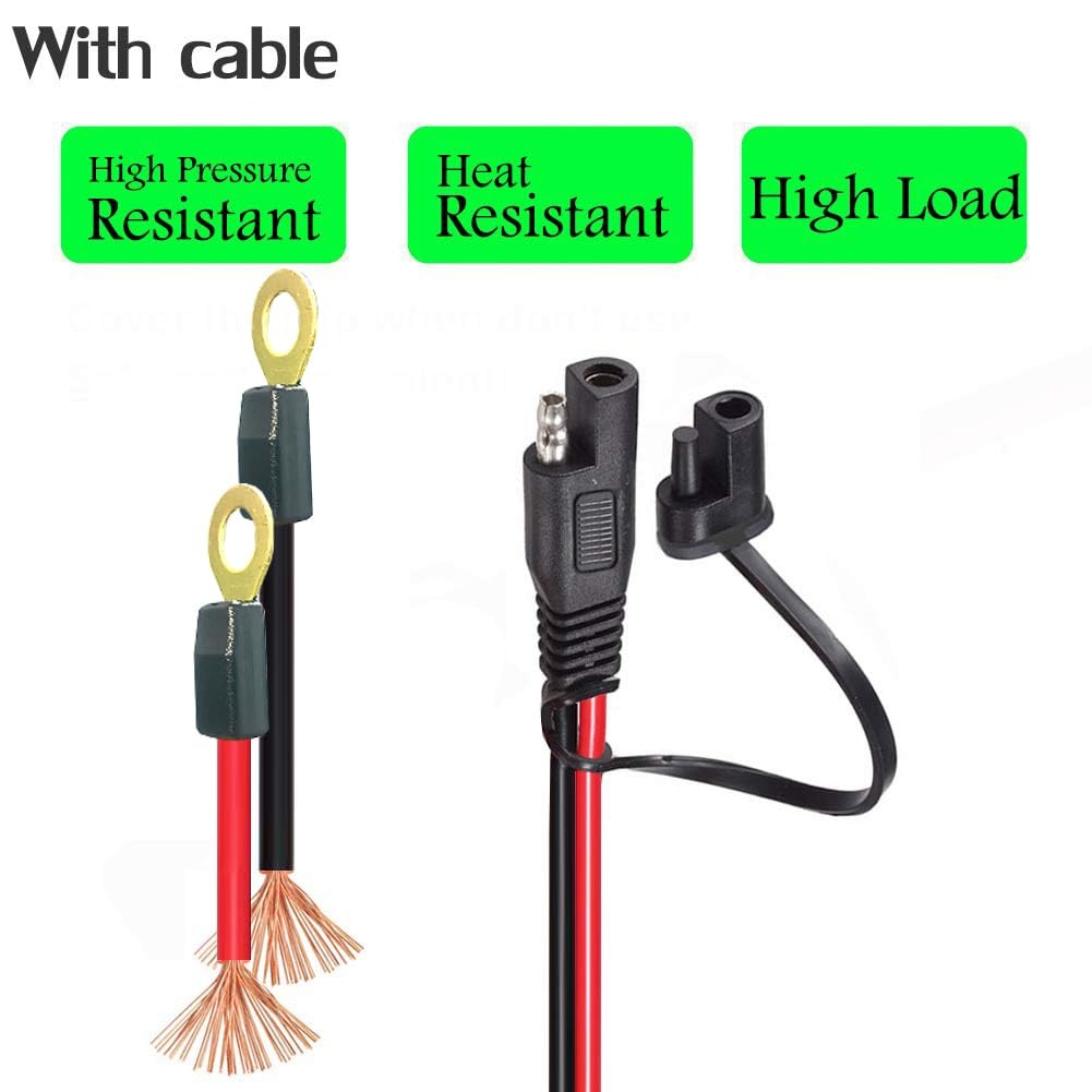 10AWG SAE Connector to O Ring Terminal Harness 15A 20A 30A Fuse