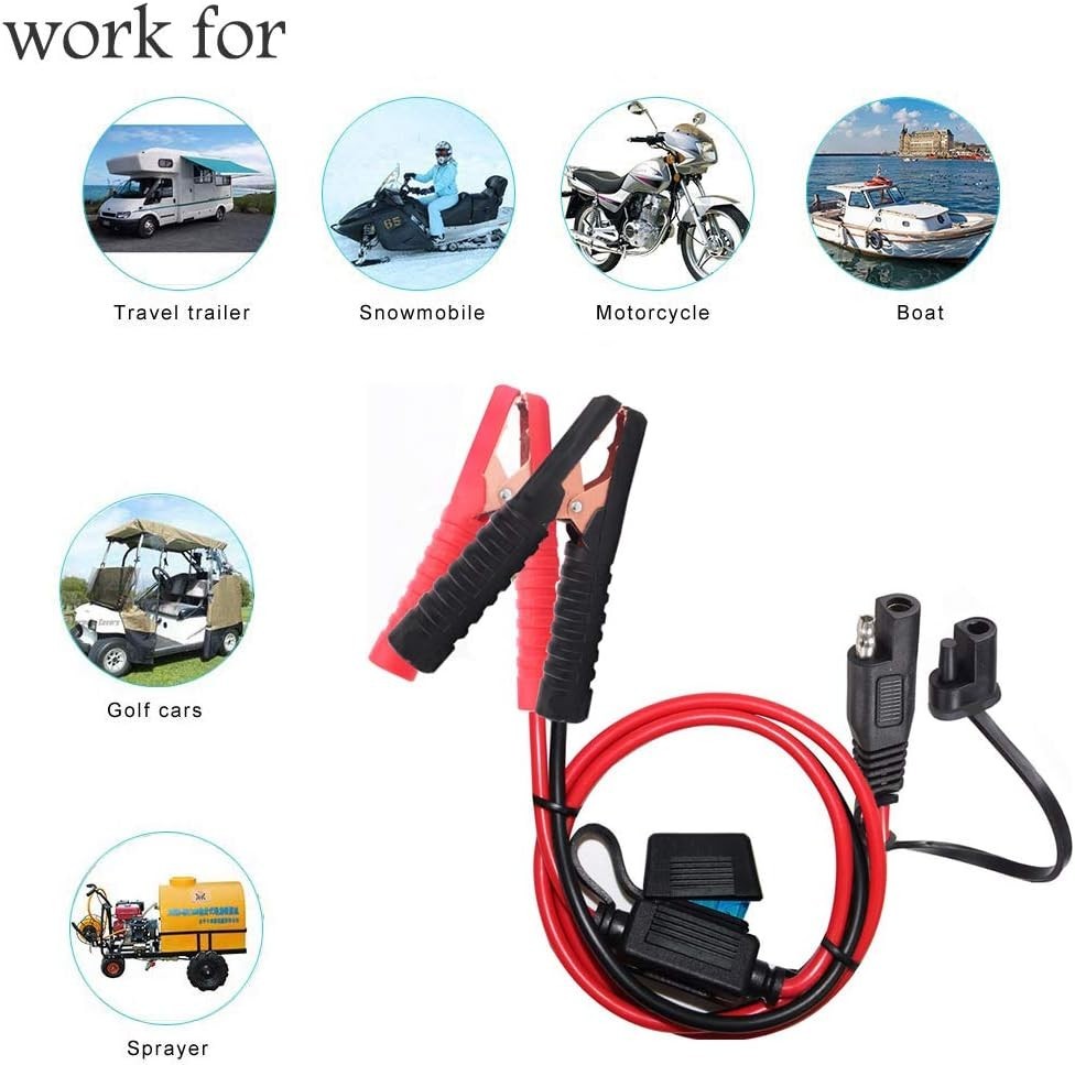 10AWG Battery Alligator s,SAE Quick Release Adapter to Alligator s with 2FT,S…