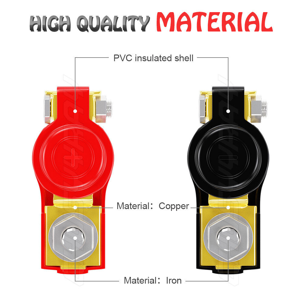 NEW Car Battery Terminal Connectors Clamp 2x Wire Lugs Cable Ends Copper Eyelet