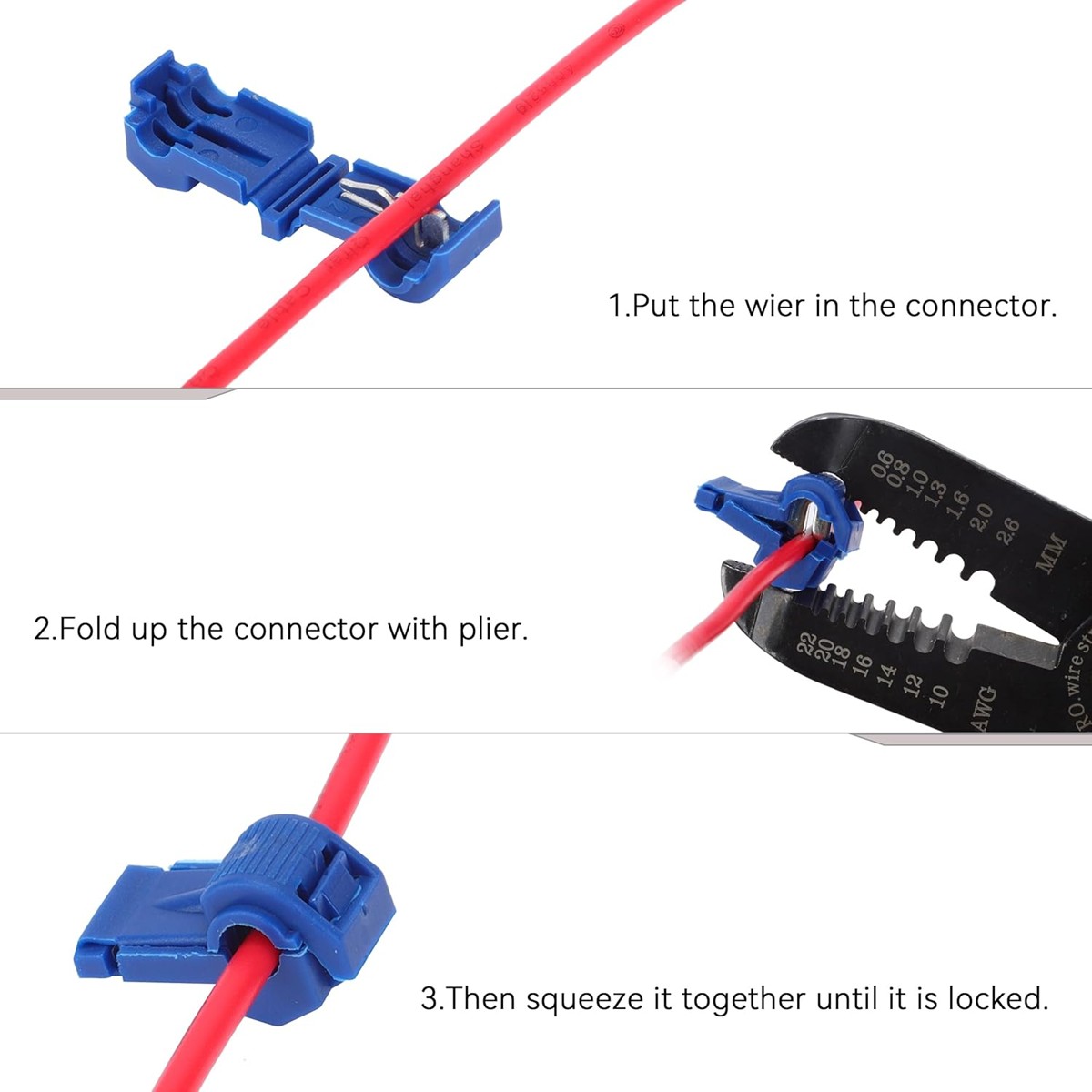 60/480Pcs T-Tap Wire Connector Quick Electrical Snap Splice Lock Crimp Terminals