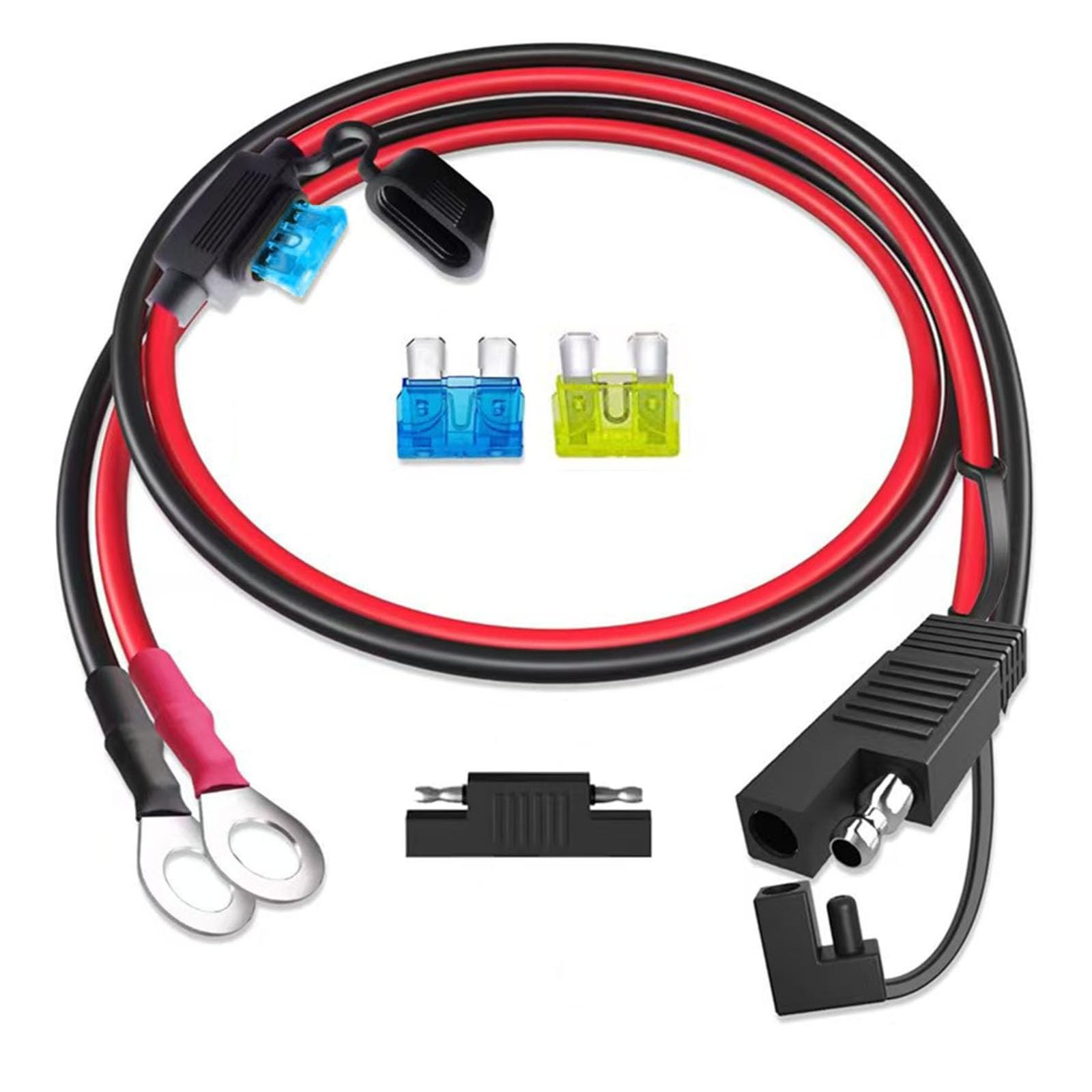 5FT SAE to O Ring Terminal Harness 16AWG 2Pin Quick Disconnect SAE Battery Ex…