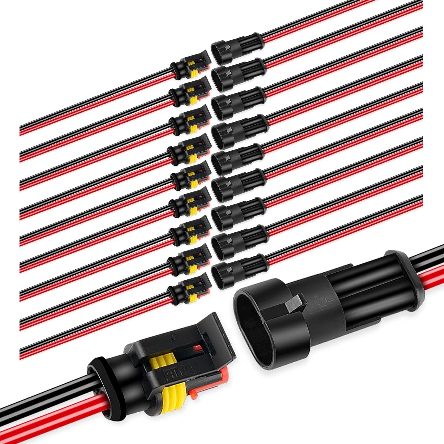 Durable 16AWG Waterproof Quick Connect Connectors – 10 Pack for All Vehicles