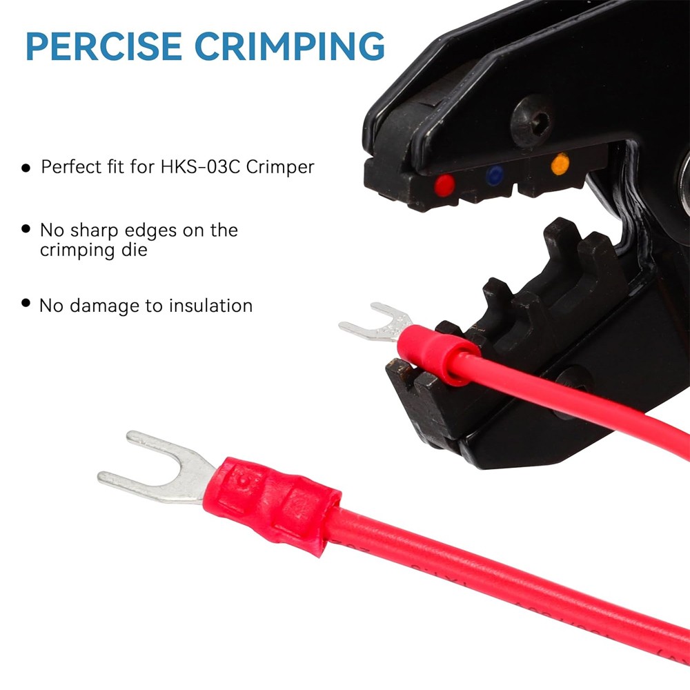 100PCS Red 22-16 AWG Insulated Crimp Spade Fork U Terminal Connectors SV1.25-10