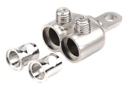 Platinum Dual 4/8 AWG Gauge Ring Battery Terminal Adapters Marine Audio UTV USA