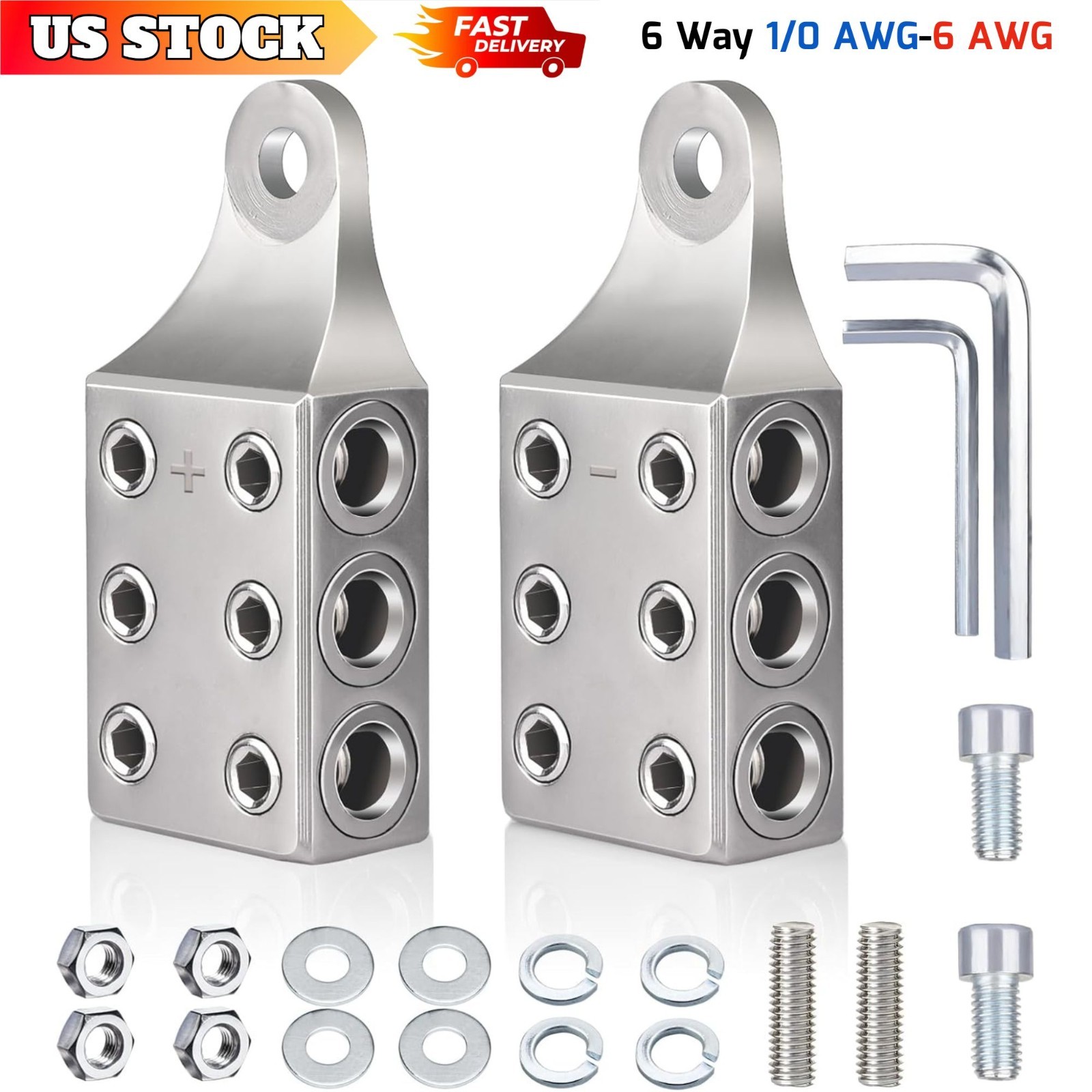 Side Post Battery Terminals 1/0-6 AWG for AGM Lead Acid Battery Lithium Battery