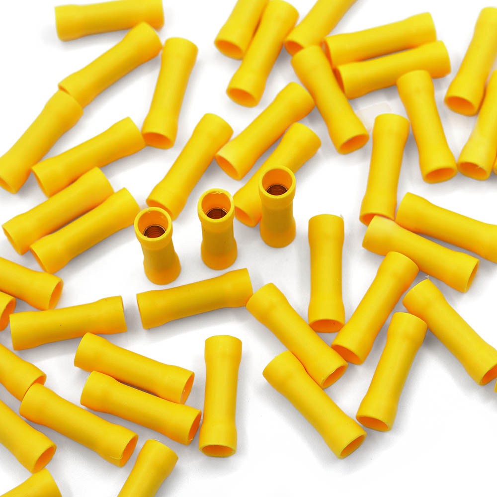 Insulated Butt Connectors 12-10 AWG Electrical Wire Crimp Terminals Yellow USA