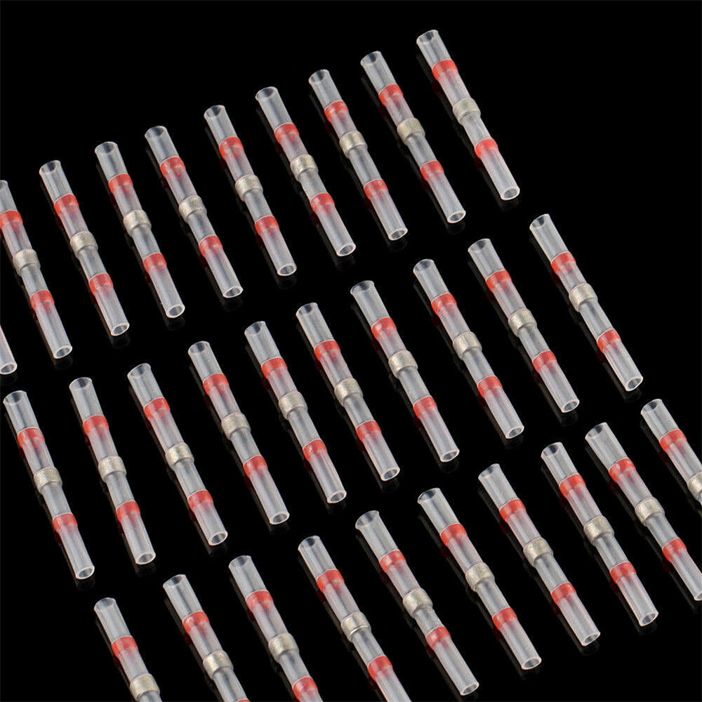 100Pcs Heat Shrink 22-18AWG Wire Connectors Solder Seal Tube Electric Terminals